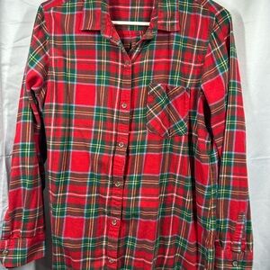 Old Navy Red Green Plaid Button-Down Shirt